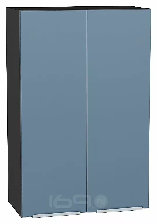 Шкаф верхний с 2-мя дверцами Фьюжн Silky Blue Graphite 920*600*320