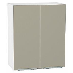 Шкаф верхний с 2-мя дверцами Фьюжн Silky Grey Белый 716*600*320