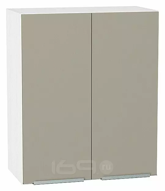 Шкаф верхний с 2-мя дверцами Фьюжн Silky Grey Белый 716*600*320
