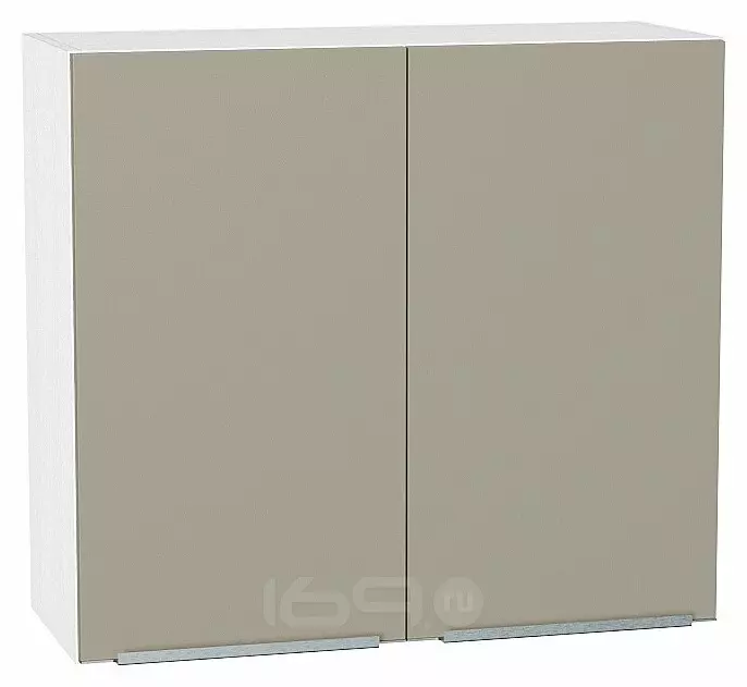 Шкаф верхний с 2-мя дверцами Фьюжн Silky Grey Белый 716*800*320