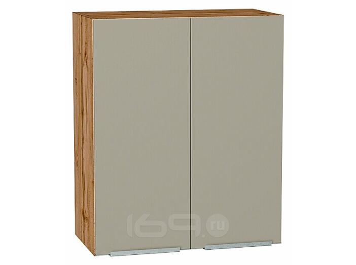 Шкаф верхний с 2-мя дверцами Фьюжн Silky Grey Дуб Вотан 716*600*320