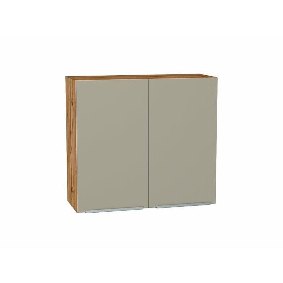 Шкаф верхний с 2-мя дверцами Фьюжн Silky Grey Дуб Вотан 716*800*320