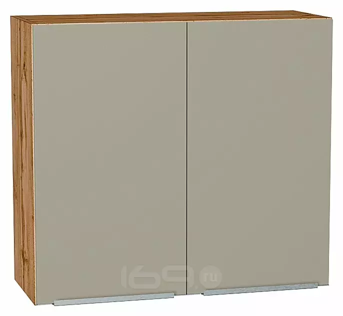 Шкаф верхний с 2-мя дверцами Фьюжн Silky Grey Дуб Вотан 716*800*320