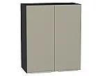 Шкаф верхний с 2-мя дверцами Фьюжн Silky Grey Graphite 716*600*320