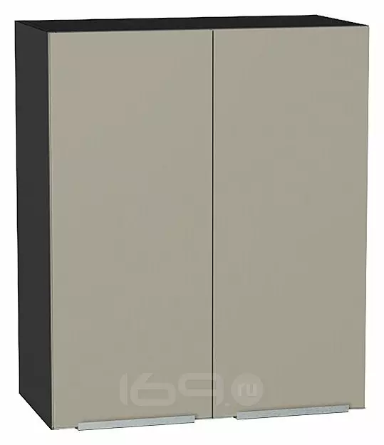 Шкаф верхний с 2-мя дверцами Фьюжн Silky Grey Graphite 716*600*320