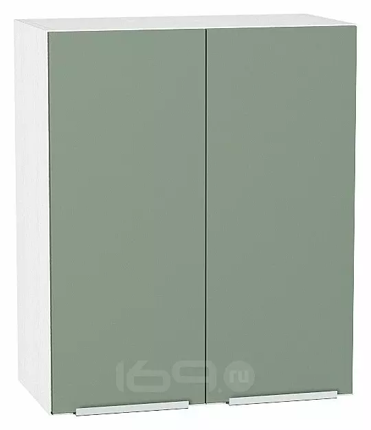 Шкаф верхний с 2-мя дверцами Фьюжн Silky Mint Белый 716*600*320