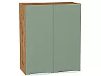 Шкаф верхний с 2-мя дверцами Фьюжн Silky Mint Дуб Вотан 716*600*320