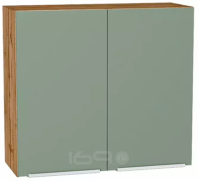 Шкаф верхний с 2-мя дверцами Фьюжн Silky Mint Дуб Вотан 716*800*320