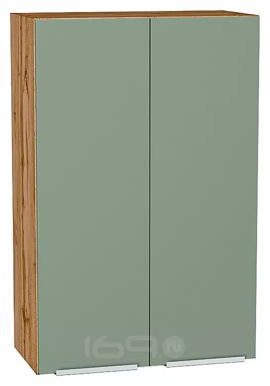 Шкаф верхний с 2-мя дверцами Фьюжн Silky Mint Дуб Вотан 920*600*320