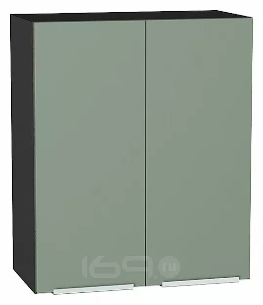 Шкаф верхний с 2-мя дверцами Фьюжн Silky Mint Graphite 716*600*320