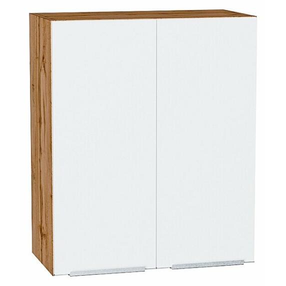 Шкаф верхний с 2-мя дверцами Фьюжн Silky White Дуб Вотан 716*600*320