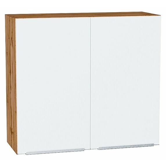 Шкаф верхний с 2-мя дверцами Фьюжн Silky White Дуб Вотан 716*800*320