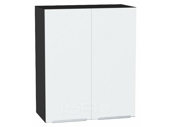 Шкаф верхний с 2-мя дверцами Фьюжн Silky White Graphite 716*600*320