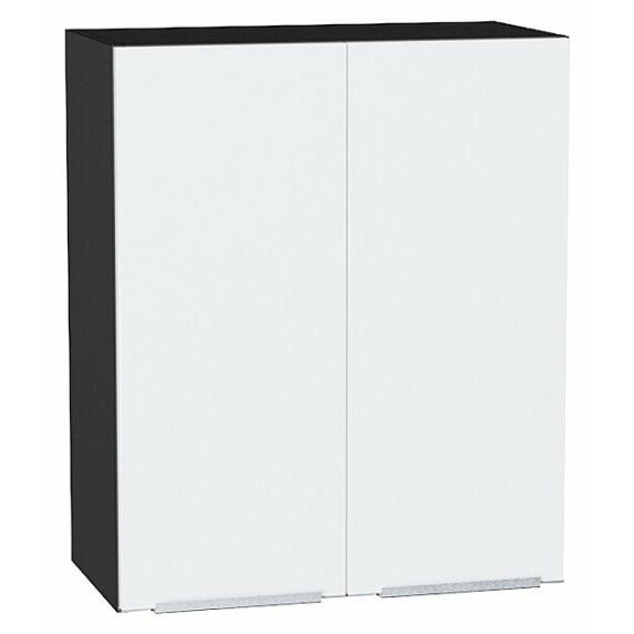 Шкаф верхний с 2-мя дверцами Фьюжн Silky White Graphite 716*600*320