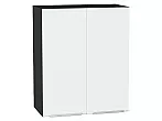 Шкаф верхний с 2-мя дверцами Фьюжн Silky White Graphite 716*600*320