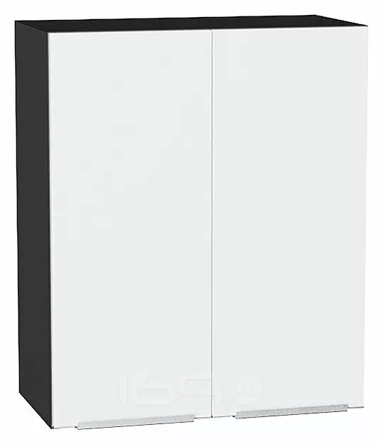 Шкаф верхний с 2-мя дверцами Фьюжн Silky White Graphite 716*600*320