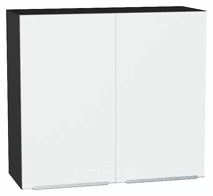 Шкаф верхний с 2-мя дверцами Фьюжн Silky White Graphite 716*800*320