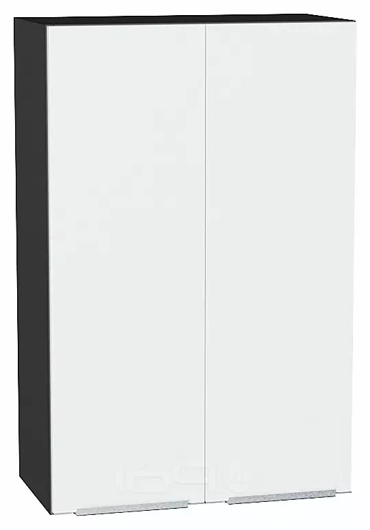 Шкаф верхний с 2-мя дверцами Фьюжн Silky White Graphite 920*600*320
