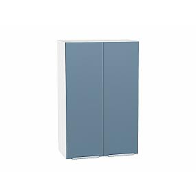 Шкаф верхний с 2-мя дверцами Фьюжн В 609 Silky Blue-Белый