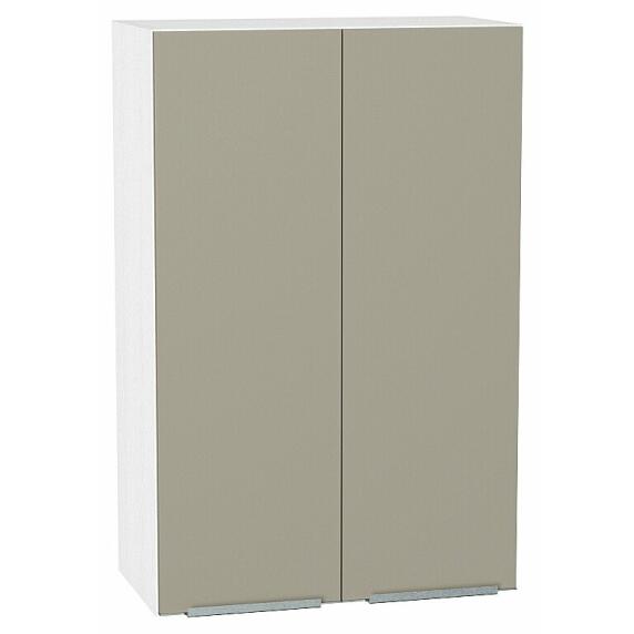 Шкаф верхний с 2-мя дверцами Фьюжн В 609 Silky Grey-Белый