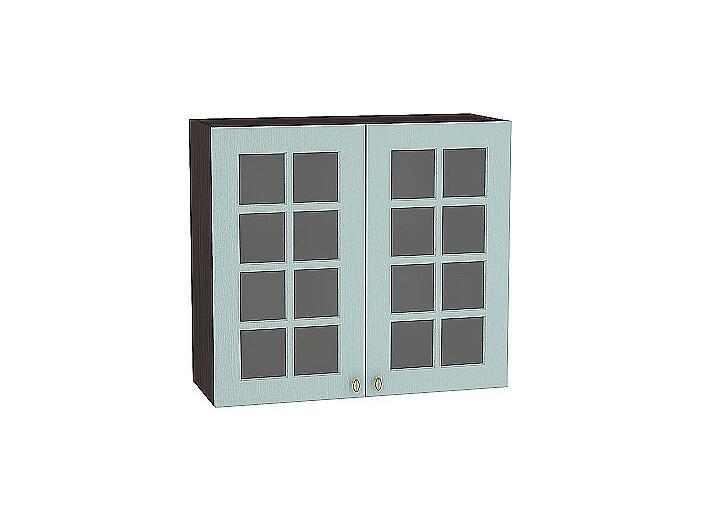 Шкаф верхний с 2-мя остекленными дверцами Прованс В 809 Голубой-Венге 
