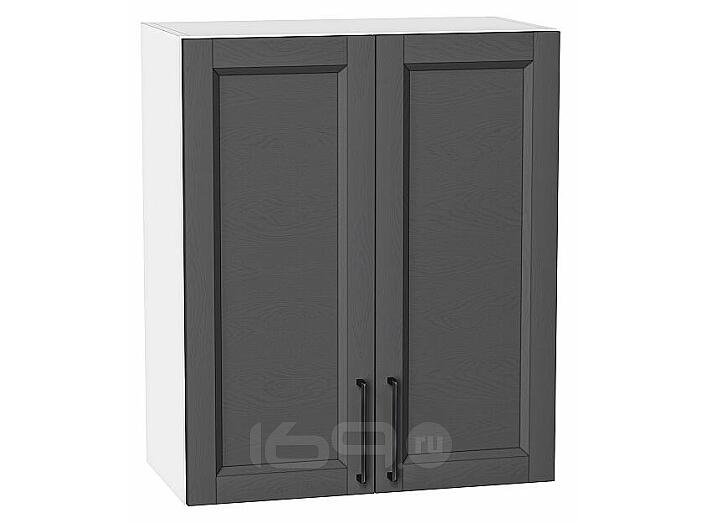 Шкаф верхний с 2-мя дверцами Сканди Stormy Silkwood/Белый 716*600*320