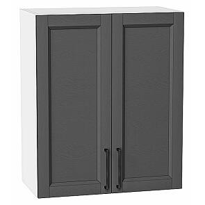 Шкаф верхний с 2-мя дверцами Сканди Stormy Silkwood/Белый 716*600*320