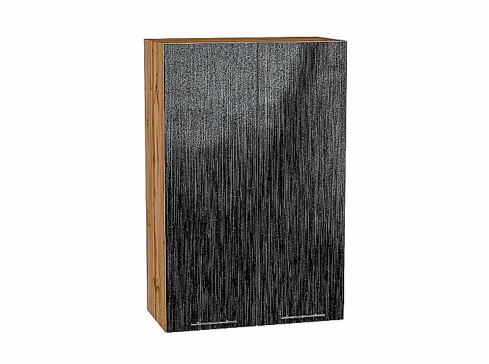 Шкаф верхний с 2-мя дверцами Валерия-М Черный металлик дождь Дуб Вотан 920*600*318