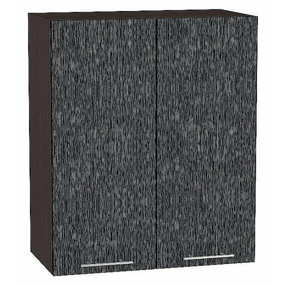 Шкаф верхний с 2-мя дверцами Валерия-М Черный металлик дождь Graphite 920*600*318