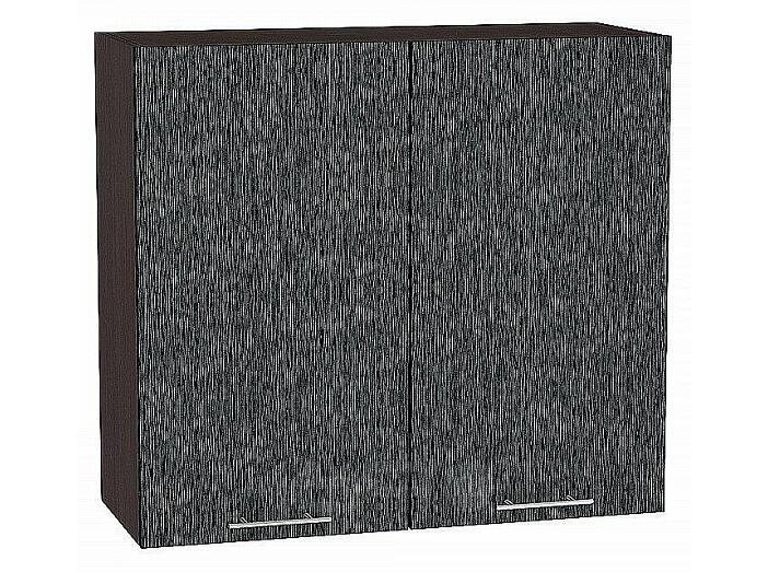Шкаф верхний с 2-мя дверцами Валерия-М Черный металлик дождь Graphite 716*800*318