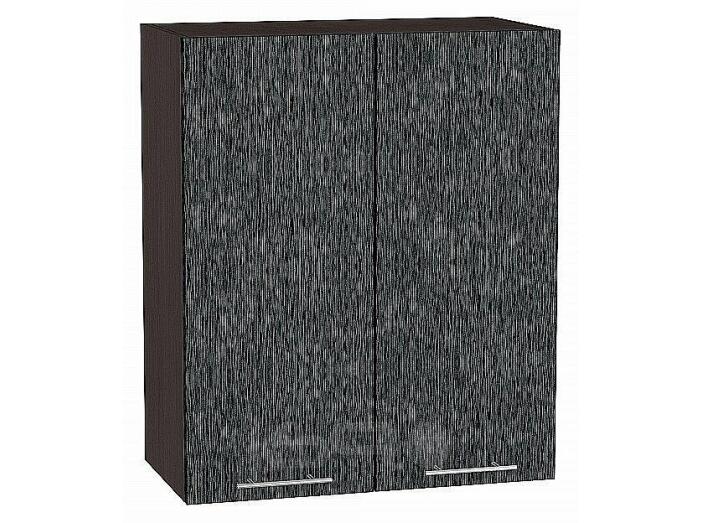 Шкаф верхний с 2-мя дверцами Валерия-М Черный металлик дождь Graphite 716*600*318