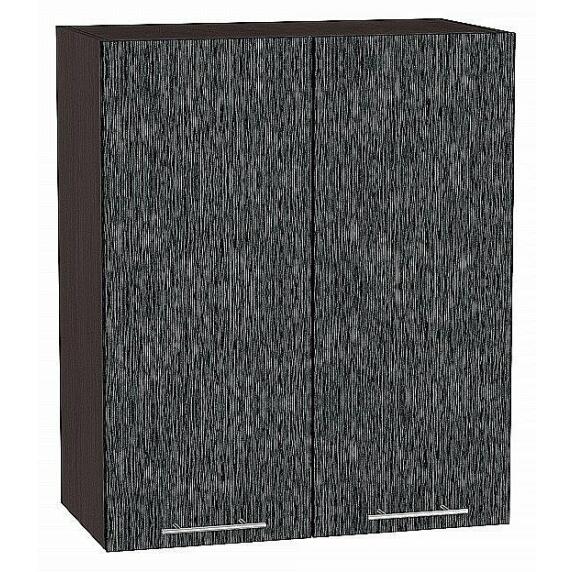 Шкаф верхний с 2-мя дверцами Валерия-М Черный металлик дождь Graphite 716*600*318
