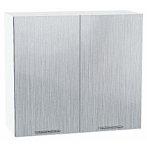 Шкаф верхний с 2-мя дверцами Валерия-М Серый металлик дождь светлый Белый 716*800*318