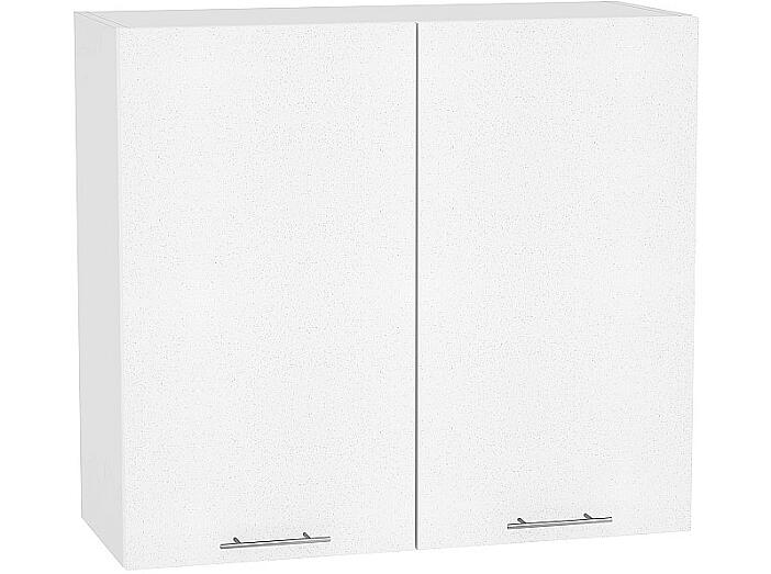 Шкаф верхний с 2-мя дверцами Валерия-М В 809 Белый металлик-Белый