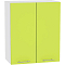Шкаф верхний с 2-мя дверцами Валерия-М В 609 Лайм глянец-Белый