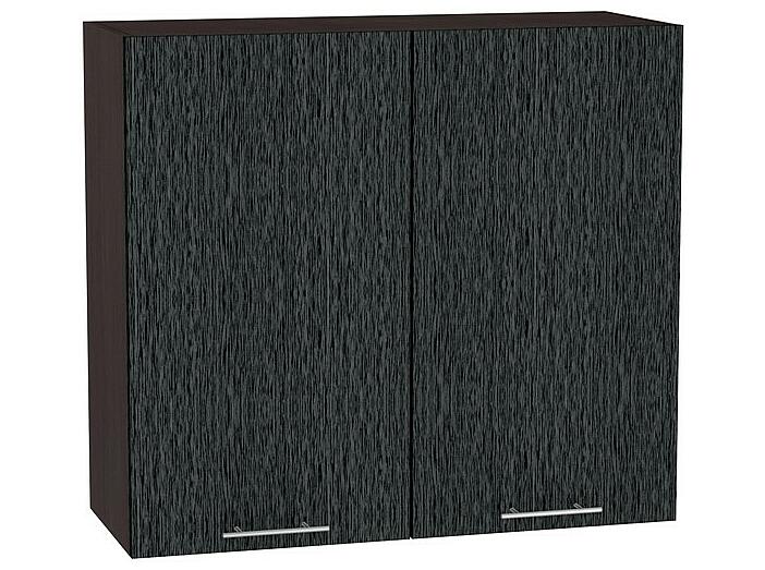 Шкаф верхний с 2-мя дверцами Валерия-М В 800 Черный металлик дождь-Венге