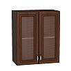Шкаф верхний с 2-мя остекленной дверцей Шале В 609 Brown Oak-Венге