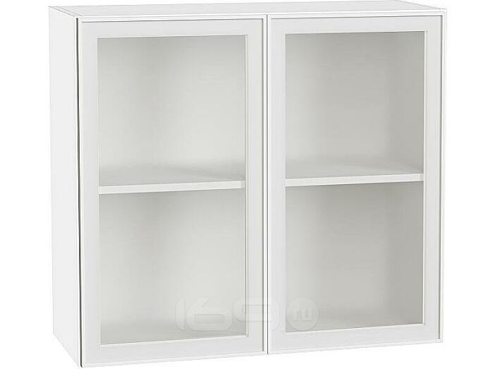 Шкаф верхний с 2-мя остекленными дверцами Эйр White Silk/Белый 716*800*320