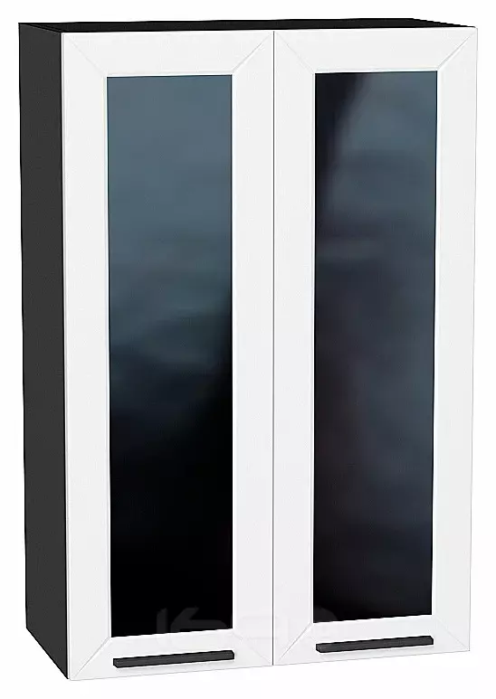 Шкаф верхний с 2-мя остекленными дверцами Глетчер Айленд Силк Graphite 920*600*318