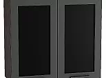Шкаф верхний с 2-мя остекленными дверцами Глетчер Маренго Силк Graphite 920*800*318
