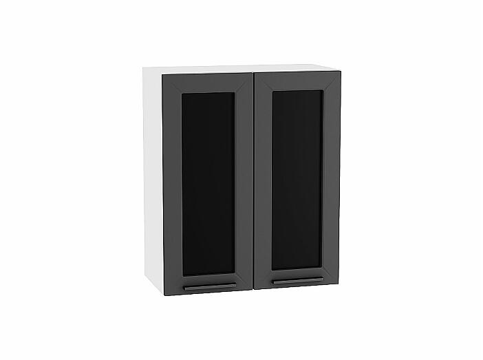 Шкаф верхний с 2-мя остекленными дверцами Глетчер В 600 Гейнсборо Силк/Белый