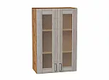 Шкаф верхний с 2-мя остекленными дверцами Лофт Cappuccino Veralinga Дуб Вотан 920*600*320