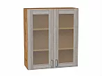 Шкаф верхний с 2-мя остекленными дверцами Лофт Cappuccino Veralinga Дуб Вотан 920*800*320