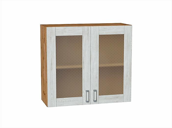 Шкаф верхний с 2-мя остекленными дверцами Лофт Nordic Oak Дуб Вотан 716*800*320