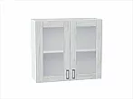 Шкаф верхний с 2-мя остекленными дверцами Лофт Nordic Oak/Белый 716*800*320