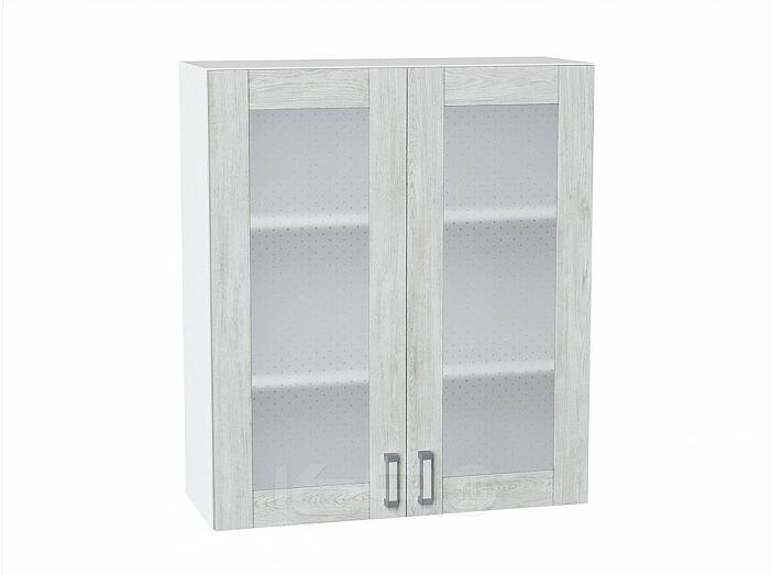 Шкаф верхний с 2-мя остекленными дверцами Лофт Nordic Oak/Белый 920*800*320