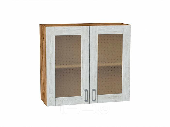 Шкаф верхний с 2-мя остекленными дверцами Лофт Nordic Oak/Дуб Вотан 716*800*320