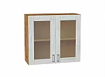 Шкаф верхний с 2-мя остекленными дверцами Лофт Nordic Oak/Дуб Вотан 716*800*320