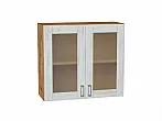 Шкаф верхний с 2-мя остекленными дверцами Лофт Nordic Oak/Дуб Вотан 716*800*320