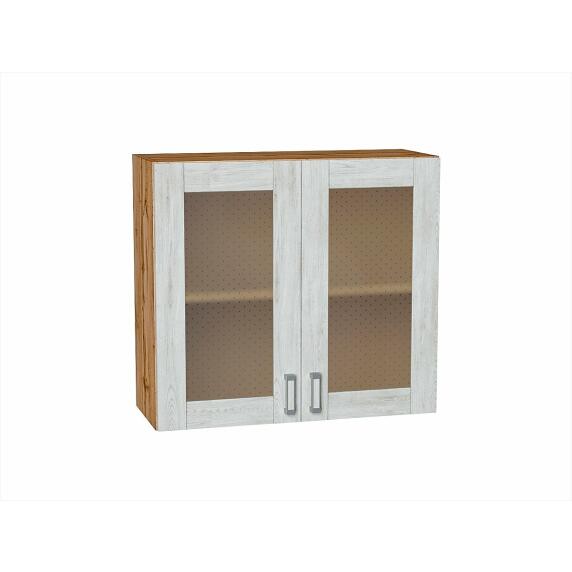 Шкаф верхний с 2-мя остекленными дверцами Лофт Nordic Oak/Дуб Вотан 716*800*320
